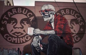 Skull taking Coffee - Innovative Street Arts (2)