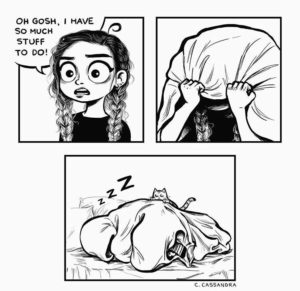 3. Worrying of Schedule - Girls Comic Images